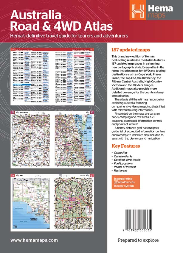 Australia Road & 4WD Touring Atlas - 215 x 297mm | Hema Maps - Books | A247 Gear