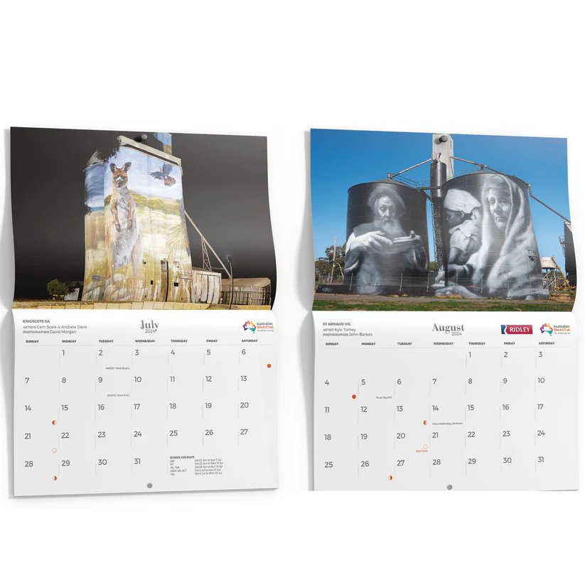 Australian Silo Art Wall Calendar 2024 | Australian Silo Art Trail | A247 Gear