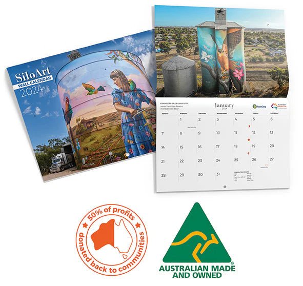 Australian Silo Art Wall Calendar 2024 | Australian Silo Art Trail | A247 Gear