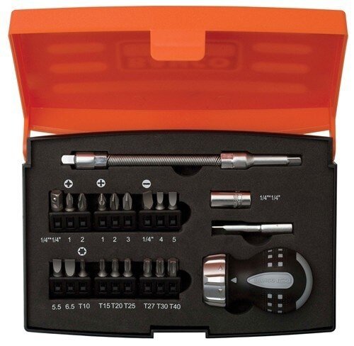 Bahco 808050S - 18 Screwdriver Set Stubby Ratchet 18 Piece Set | Bahco | A247 Gear