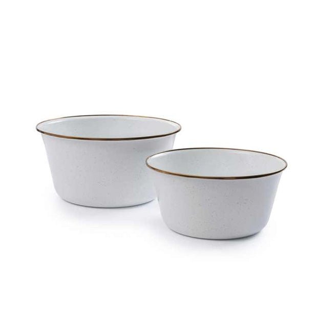 Load image into Gallery viewer, Barebones - Enamel Mixing Bowl Set of 2 - Eggshell | Barebones | A247 Gear
