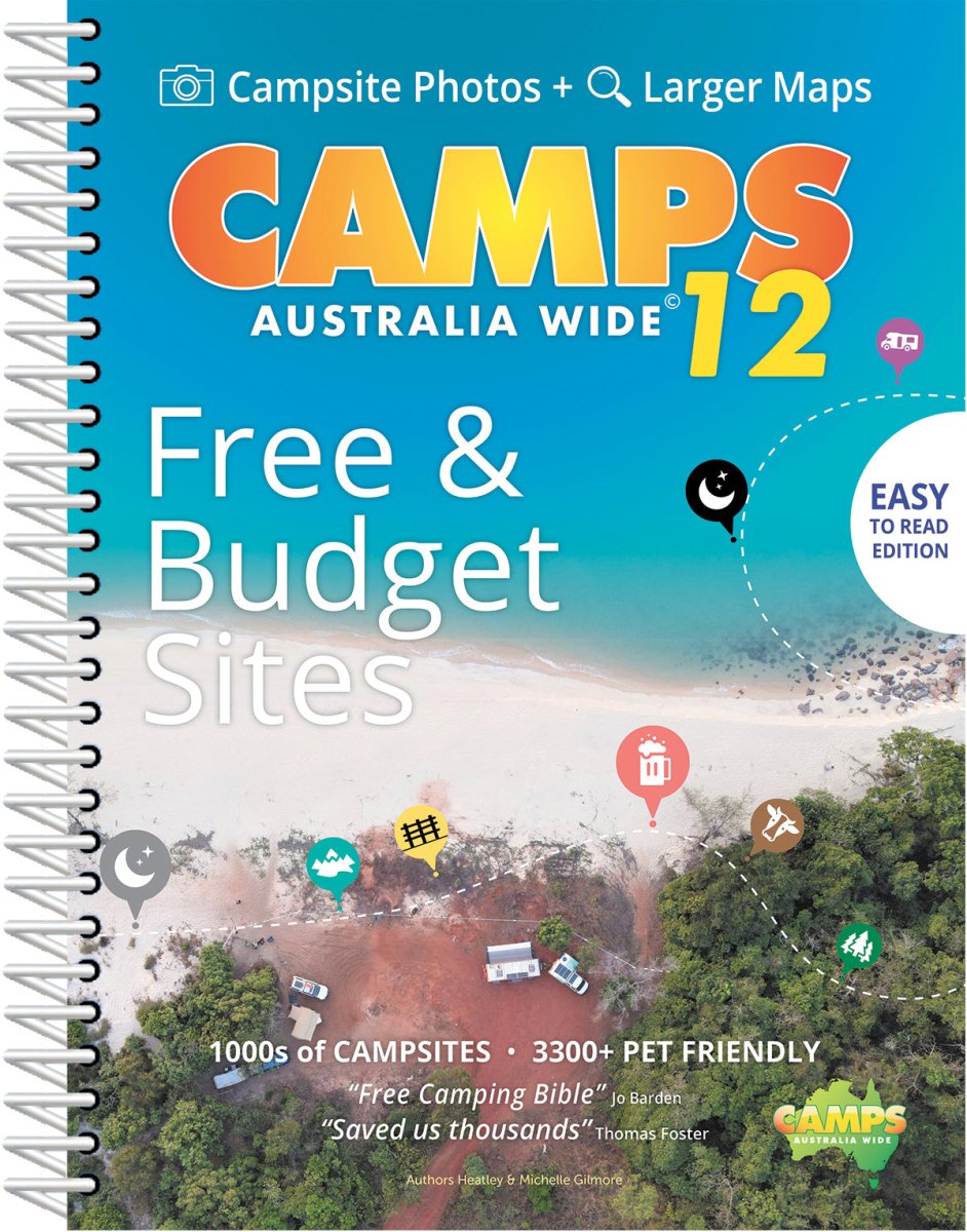 Camps 12 Easy to Read, Campsite photos and larger maps (B4) | Camps Australia Wide | A247 Gear