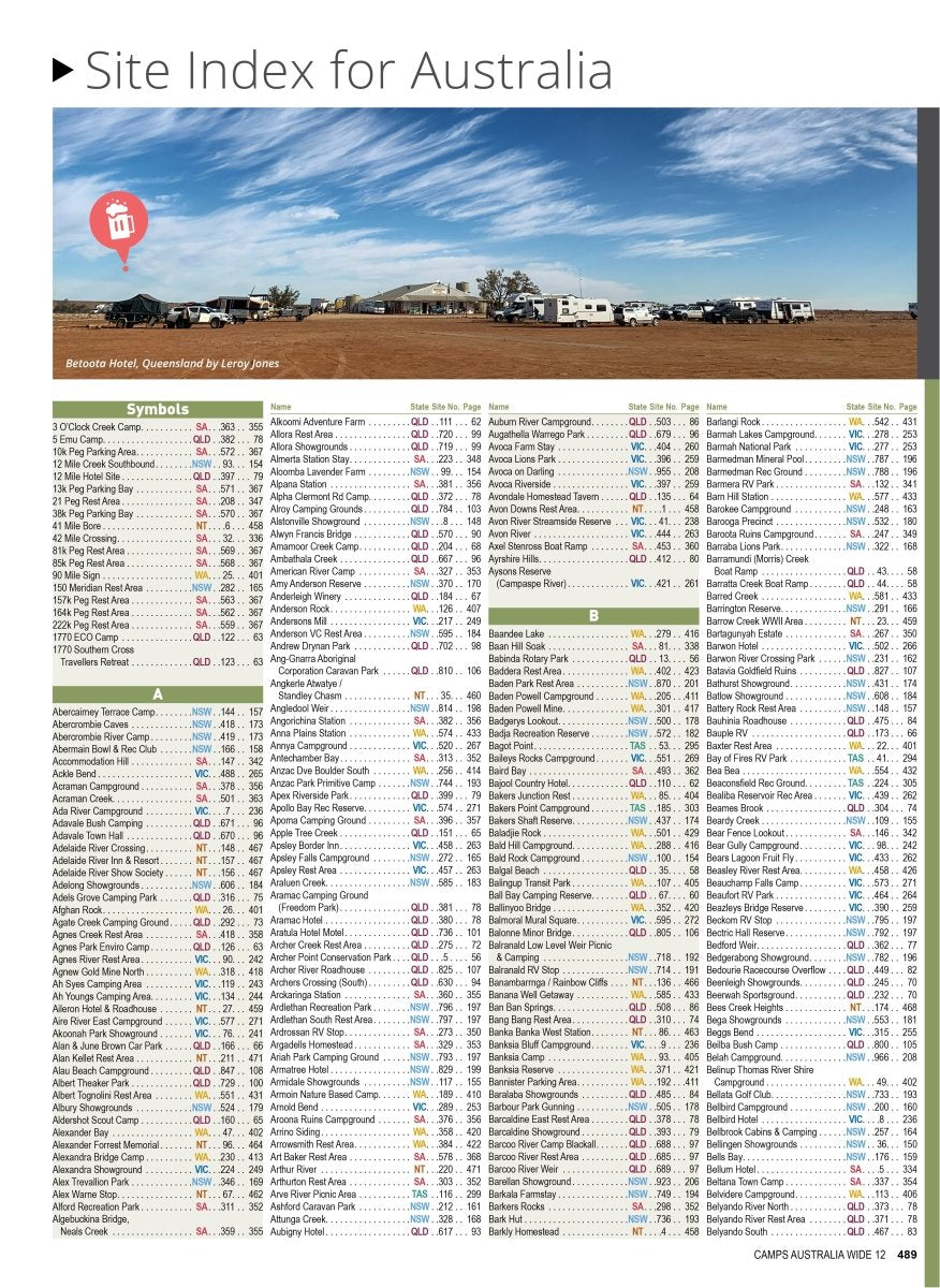 Camps 12 Easy to Read, Campsite photos and larger maps (B4) | Camps Australia Wide | A247 Gear