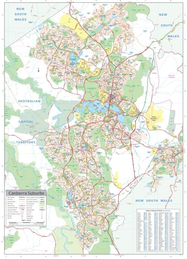 Canberra and Region Wall Map | Hema Maps - Maps | A247 Gear