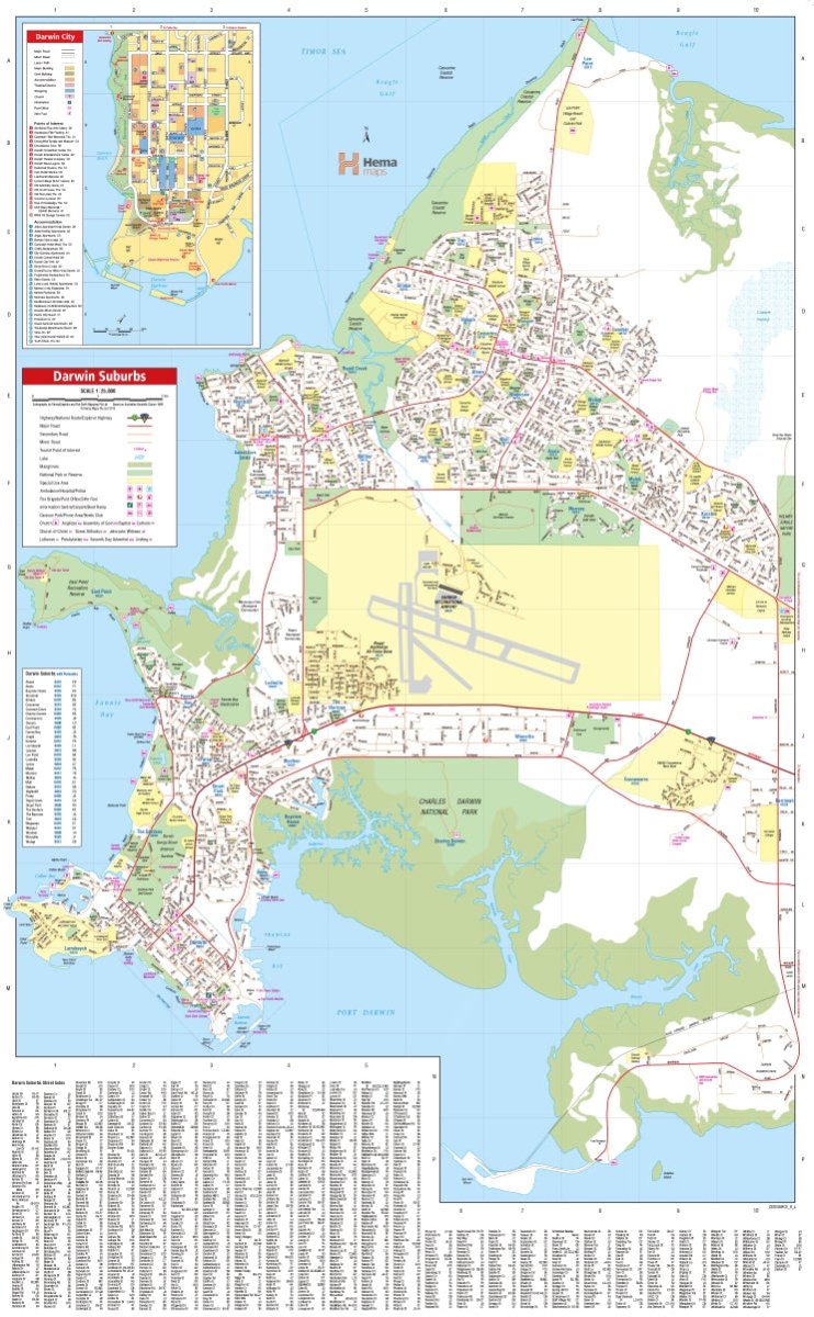 Darwin and Region Wall Map | Hema Maps - Maps | A247 Gear