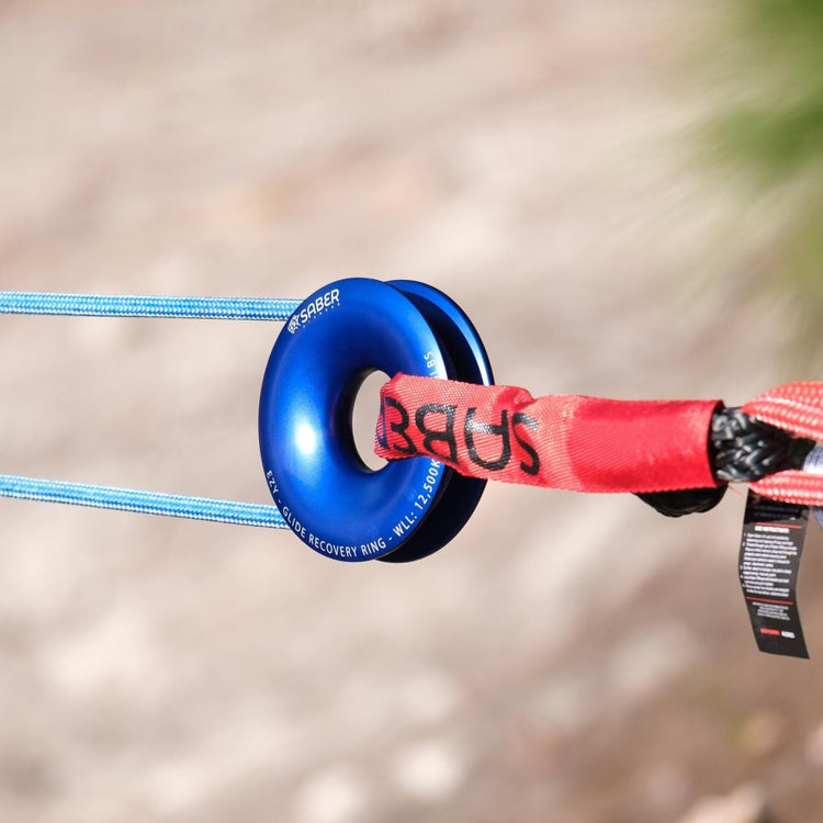 Ezy - Glide 12,500 WLL Recovery Ring , Bag & Twin Sheath Soft Shackles | Saber Offroad | A247 Gear