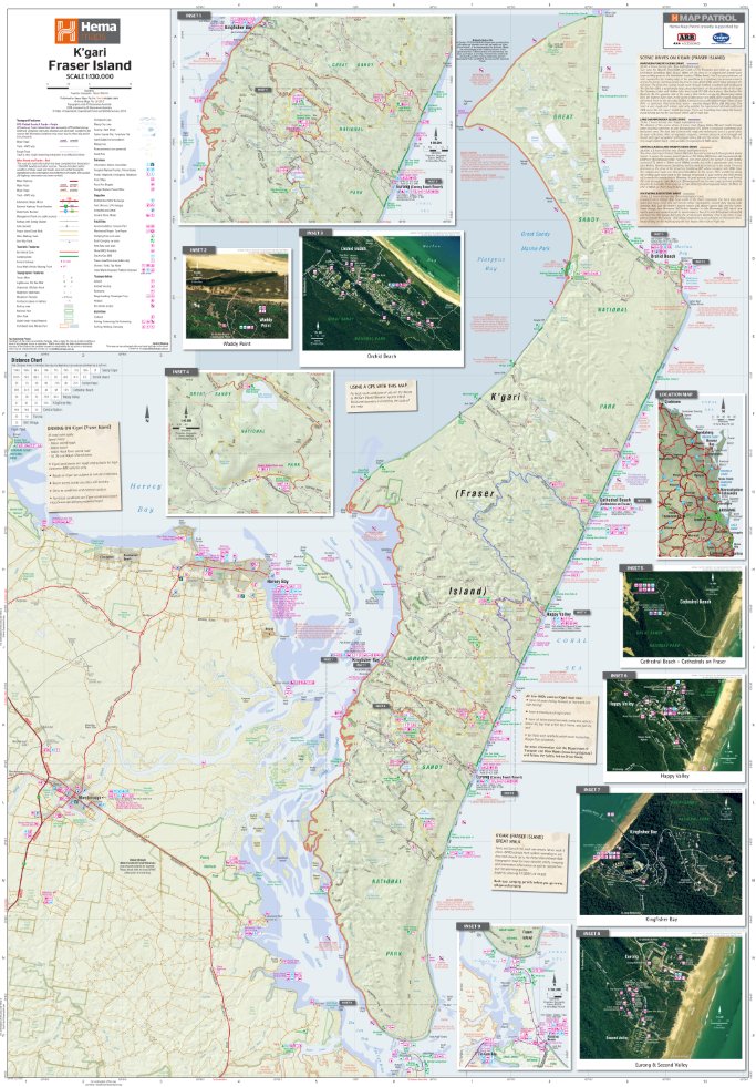 Fraser Island Wall Map | Hema Maps - Maps | A247 Gear