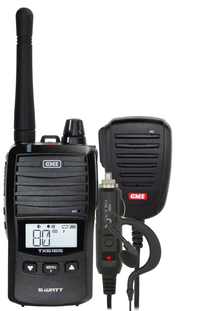 GME TX6165 5/1 Watt UHF CB Handheld Radio including Accessories | GME | A247 Gear