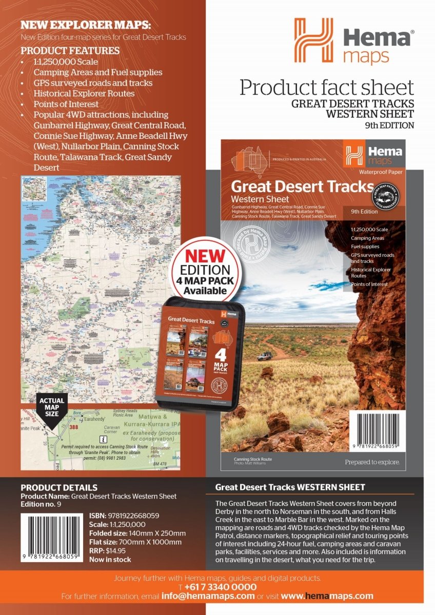 Great Desert Tracks Western Sheet | Hema Maps - Maps | A247 Gear