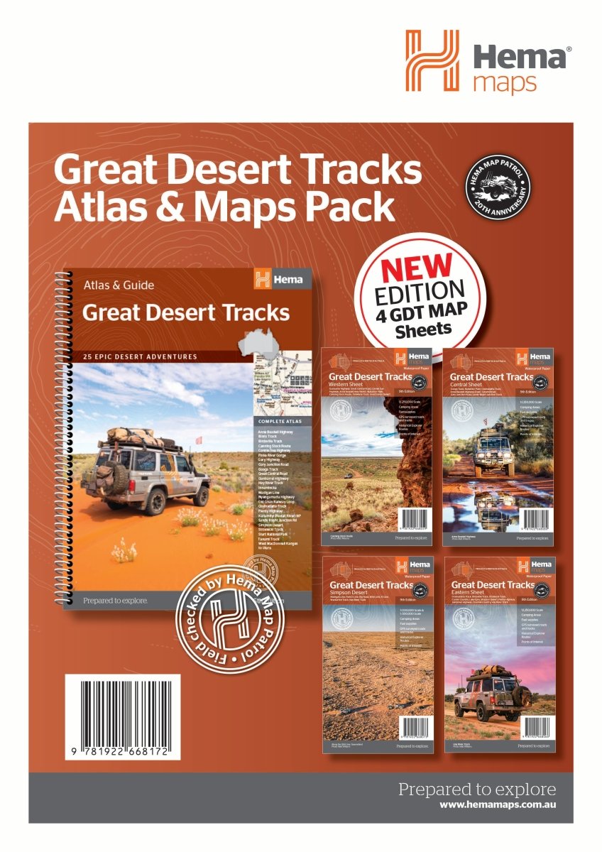 Hema Great Desert Tracks Atlas & Map Pack | Hema Maps - Maps | A247 Gear