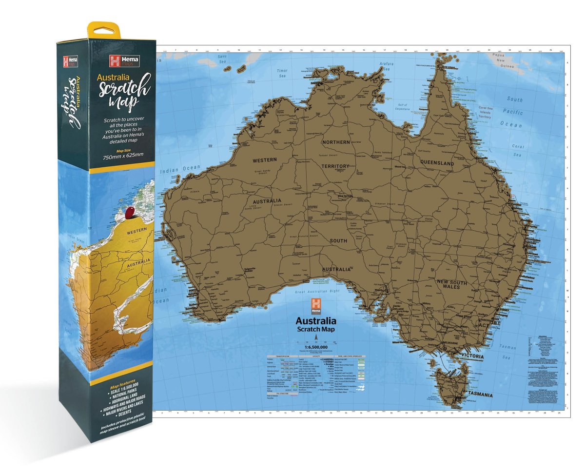 Hema's Australia Scratch Map | Hema Maps | A247 Gear