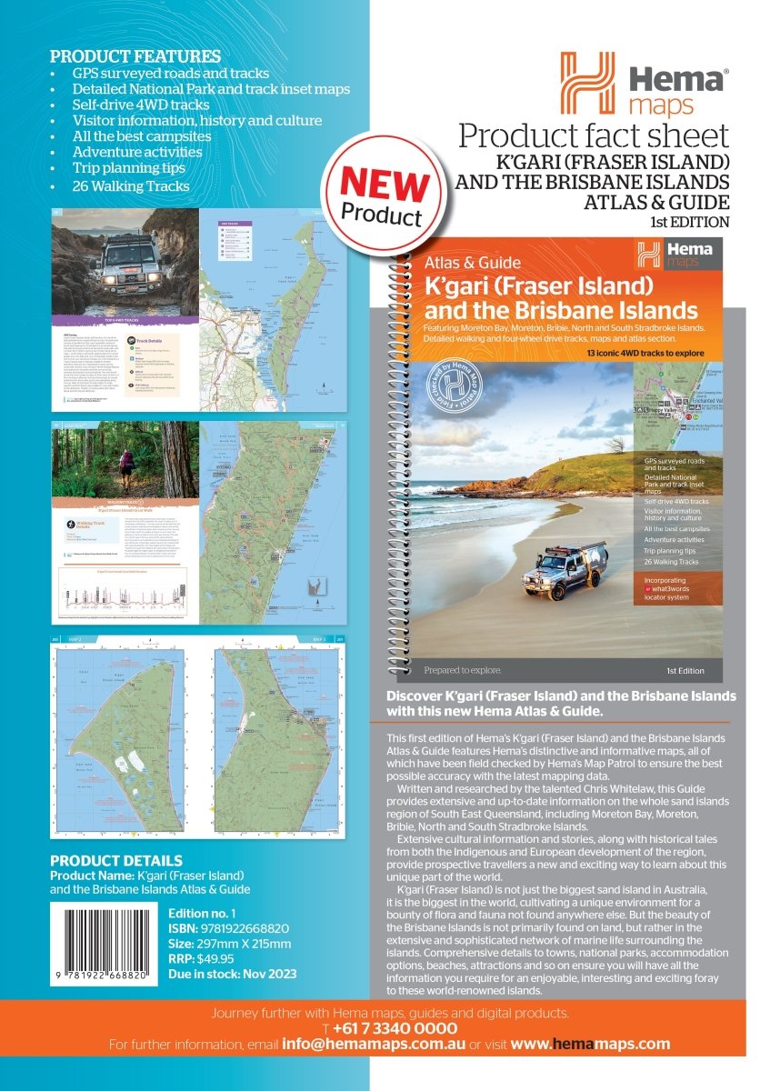 K'gari (Fraser Island) Atlas & Guide | Hema Maps - Books | A247 Gear