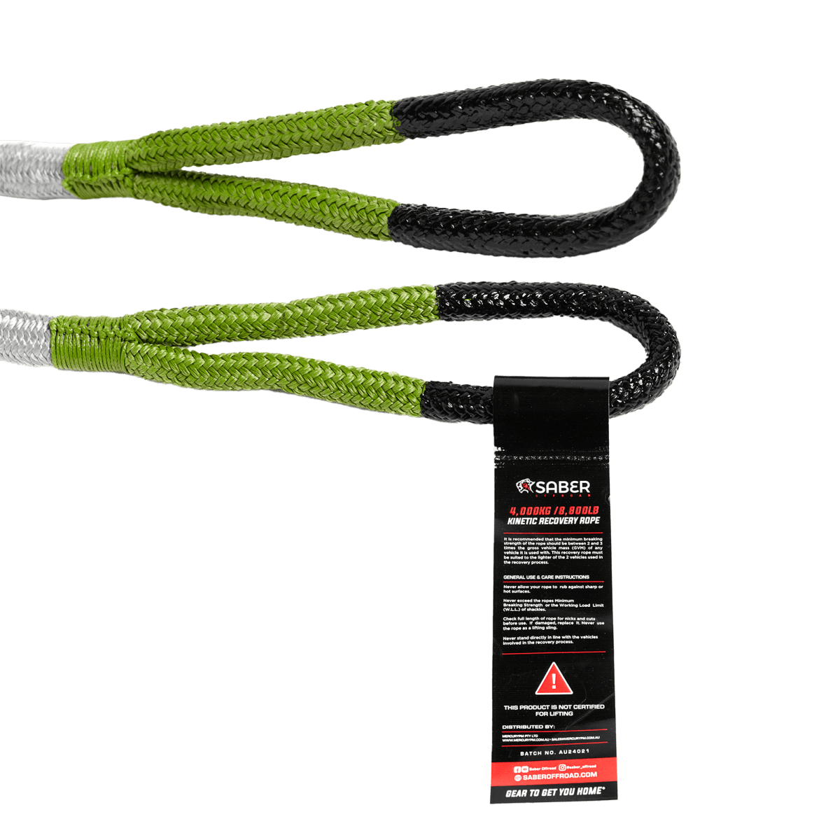 Kinetic Recovery Rope - 4,000KG | Saber Offroad | A247 Gear