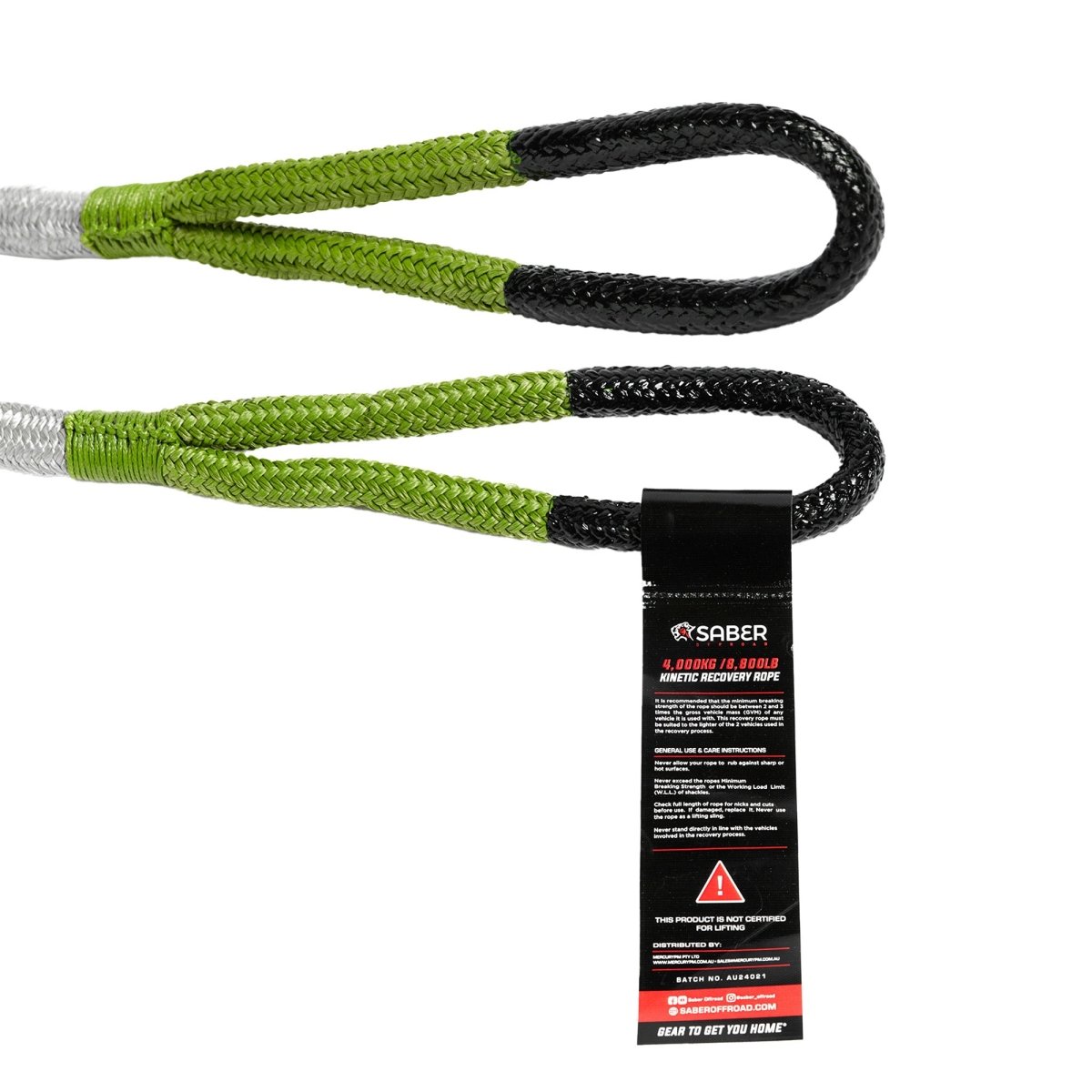 Kinetic Recovery Rope - 4,000KG | Saber Offroad | A247 Gear