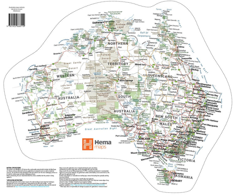 Map of Australia Sticker - Medium | Other - Packaging, Misc. | A247 Gear