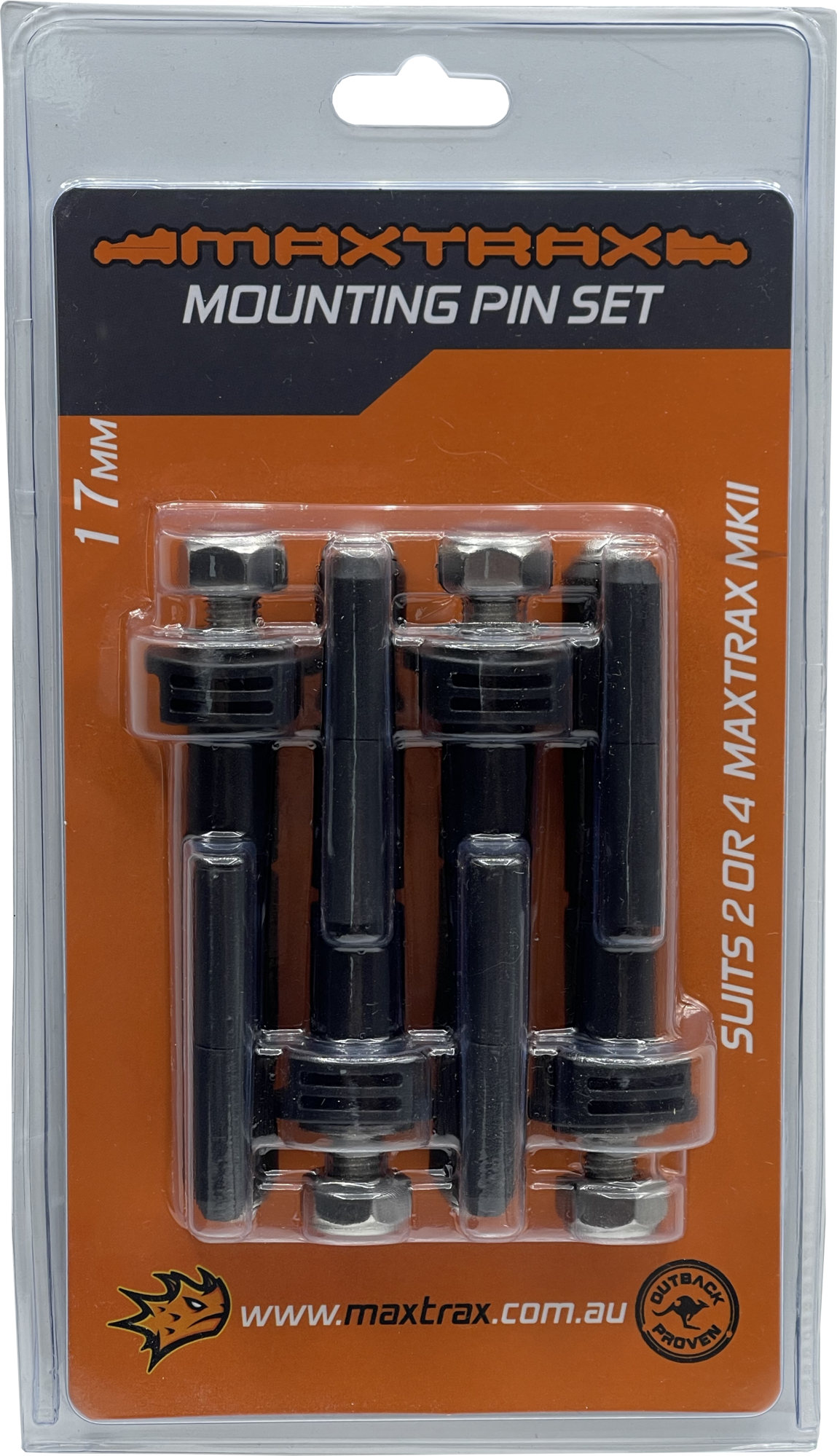 MAXTRAX Mounting Pin Set 17mm - Holds 2 or 4x MKII