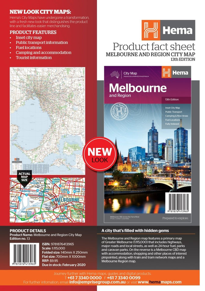 Melbourne & Region Map | Hema Maps - Maps | A247 Gear