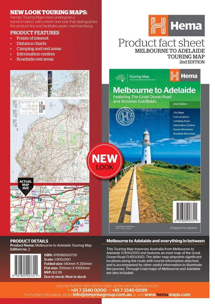 Melbourne to Adelaide Map | Hema Maps - Maps | A247 Gear