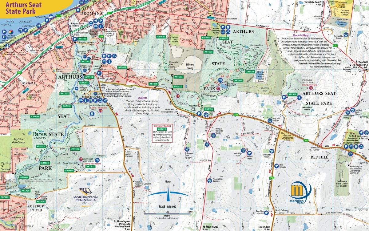 Mornington Peninsula Walks Map Guide | Meridian Maps | A247 Gear