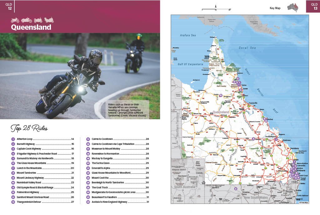 Motorcycle Adventures Top 200 Rides + Australia Road & 4WD Handy Atlas Bundle | Hema Maps - Books | A247 Gear