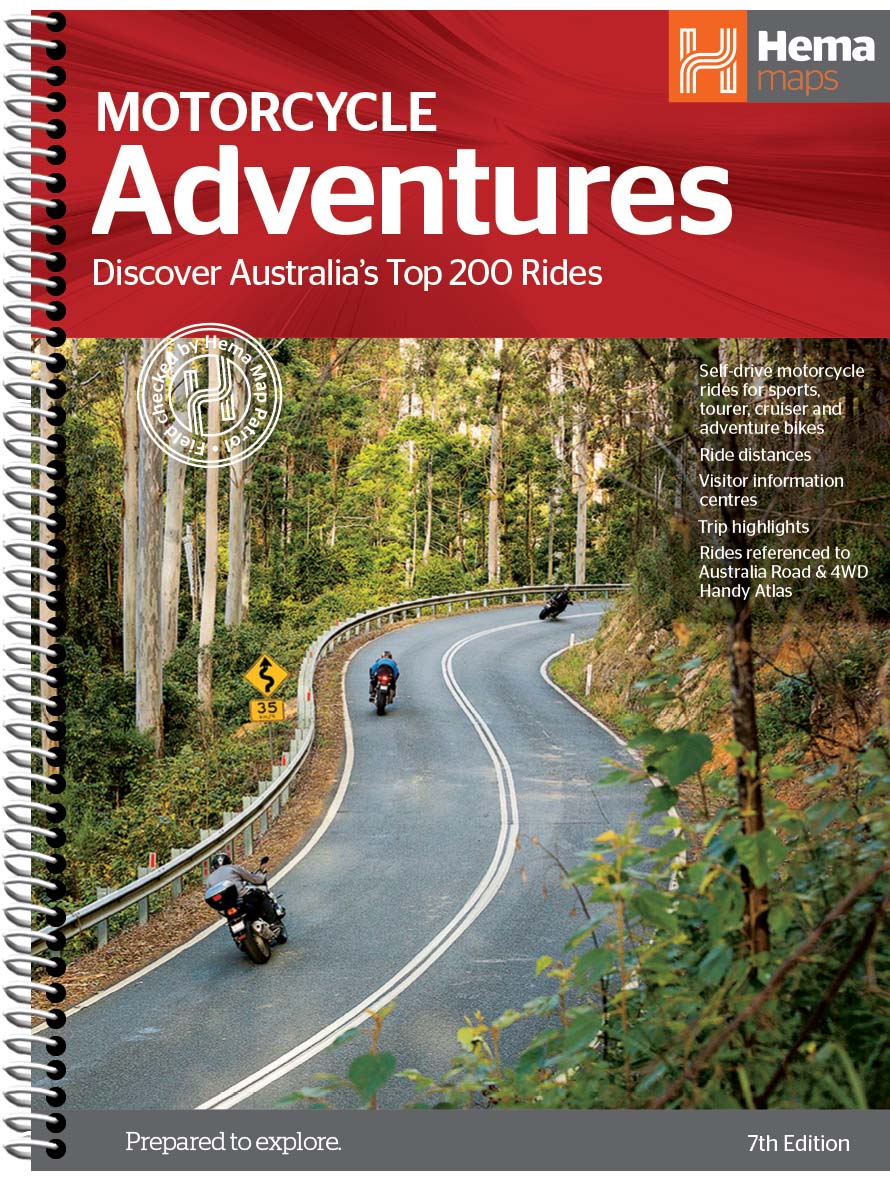 Motorcycle Adventures Top 200 Rides | Hema Maps - Books | A247 Gear