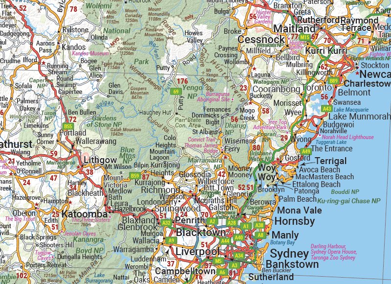 New South Wales State Wall Map | Hema Maps - Maps | A247 Gear