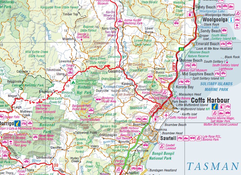 North East New South Wales Map | Hema Maps - Maps | A247 Gear