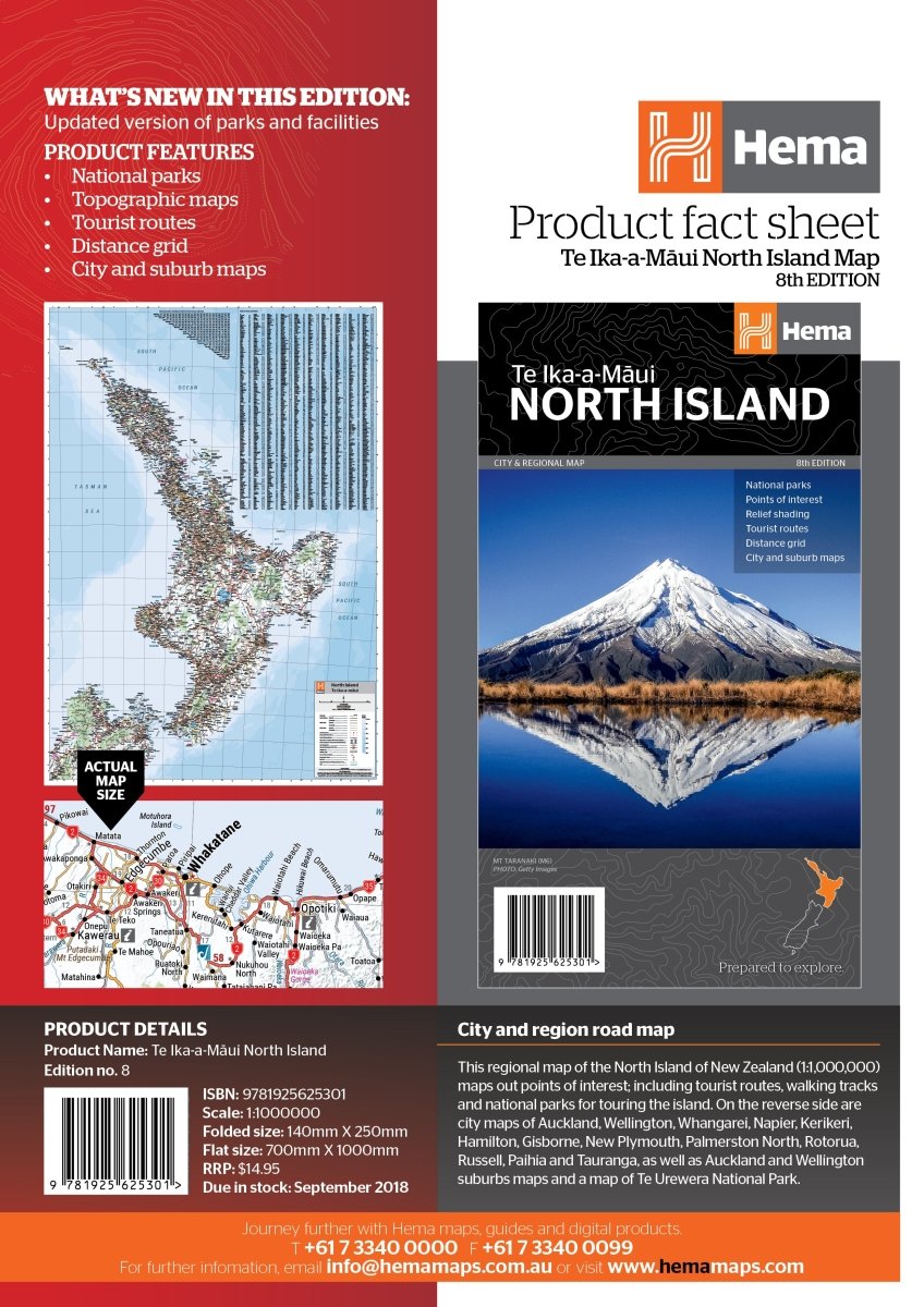 North Island New Zealand Map | Hema Maps - Maps | A247 Gear