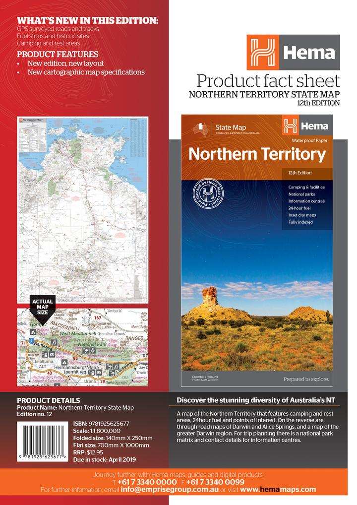 Northern Territory State Map | Hema Maps - Maps | A247 Gear