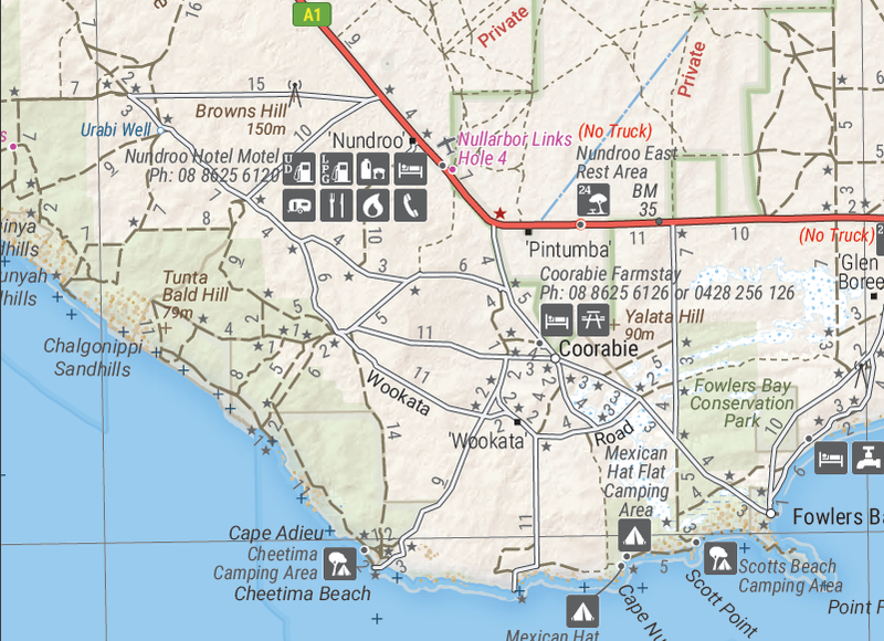 Load image into Gallery viewer, Nullarbor Plain - Eastern Map - Border Village to Port Pirie
