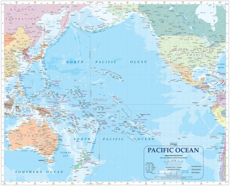 Pacific Ocean Wall Map | Hema Maps - Maps | A247 Gear