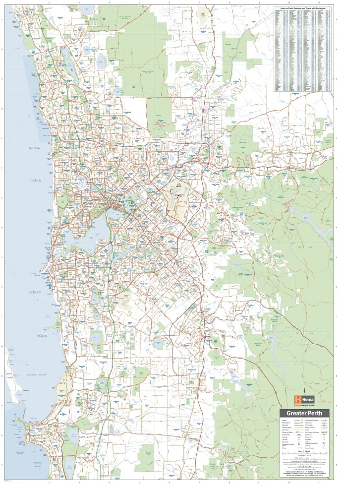 Perth and Region Wall Map | Hema Maps - Maps | A247 Gear