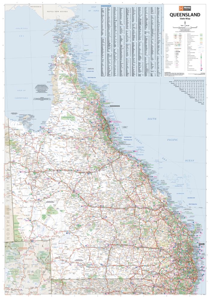 Queensland State Wall Map | Hema Maps - Maps | A247 Gear