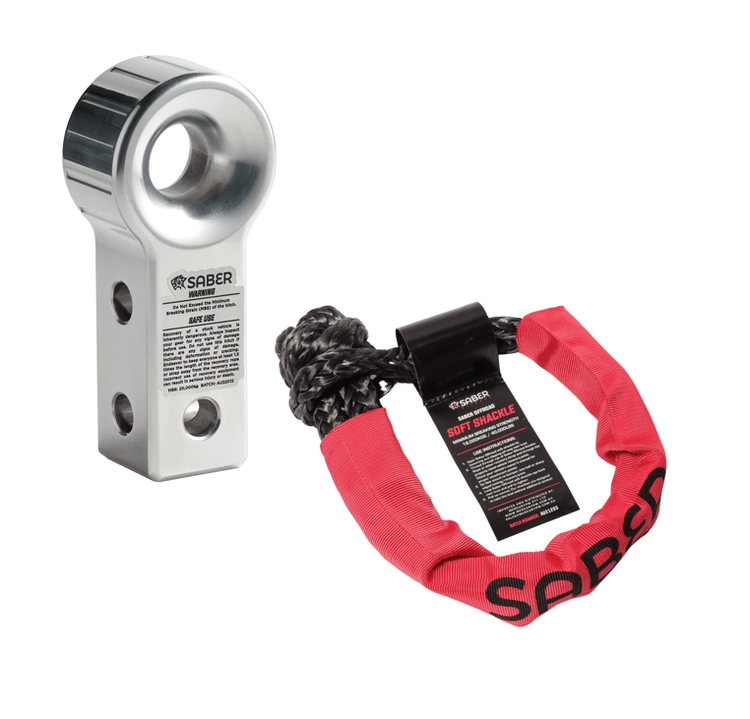 Saber Recovery Rear Hitch Polished Aluminium & 14K Soft Shackle Bundle | Saber Offroad | A247 Gear