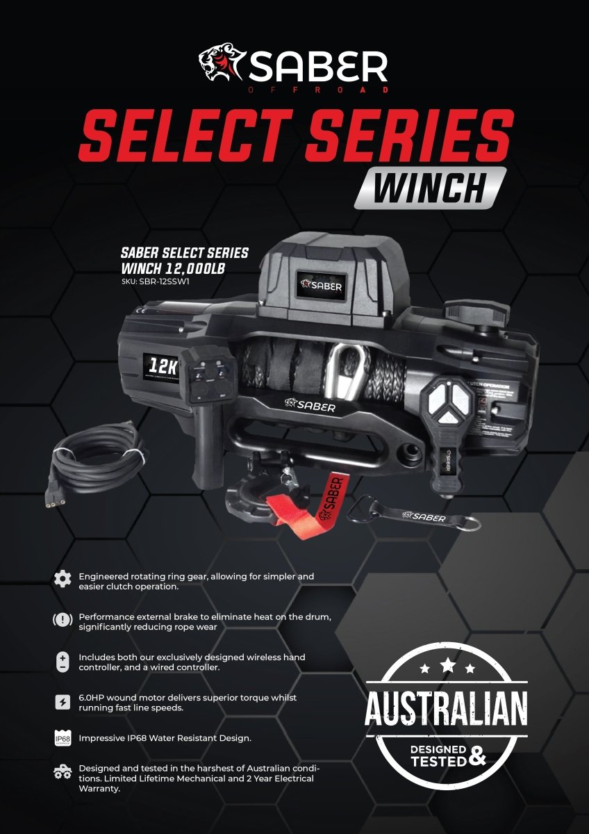 Saber Select Series 12,000lbs Winch | Saber Offroad | A247 Gear