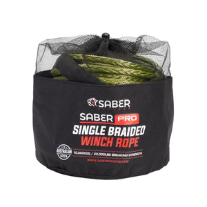 Saber Single Braided Winch Rope - 30M – 9,500KG | Saber Offroad | A247 Gear