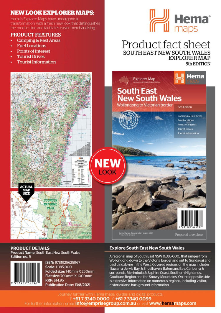 South East New South Wales Map | Hema Maps - Maps | A247 Gear