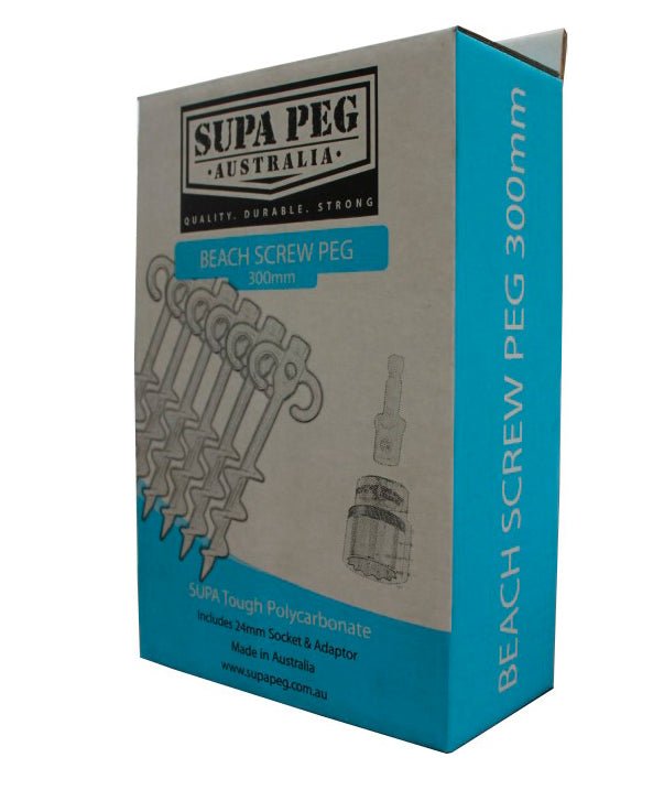 Supa Peg - Sand Screw Peg 6 x (15mm x 300mm) Kit | Supapeg Australia | A247 Gear