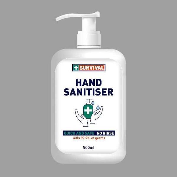 Survival 500ml Sanitiser Pump Pack | Survival Emergency Solutions | A247 Gear