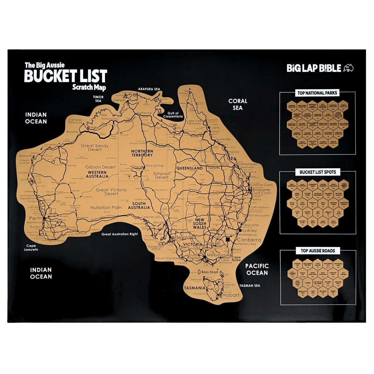 The Big Aussie Bucket List Scratch Map | Big Lap Bible | A247 Gear