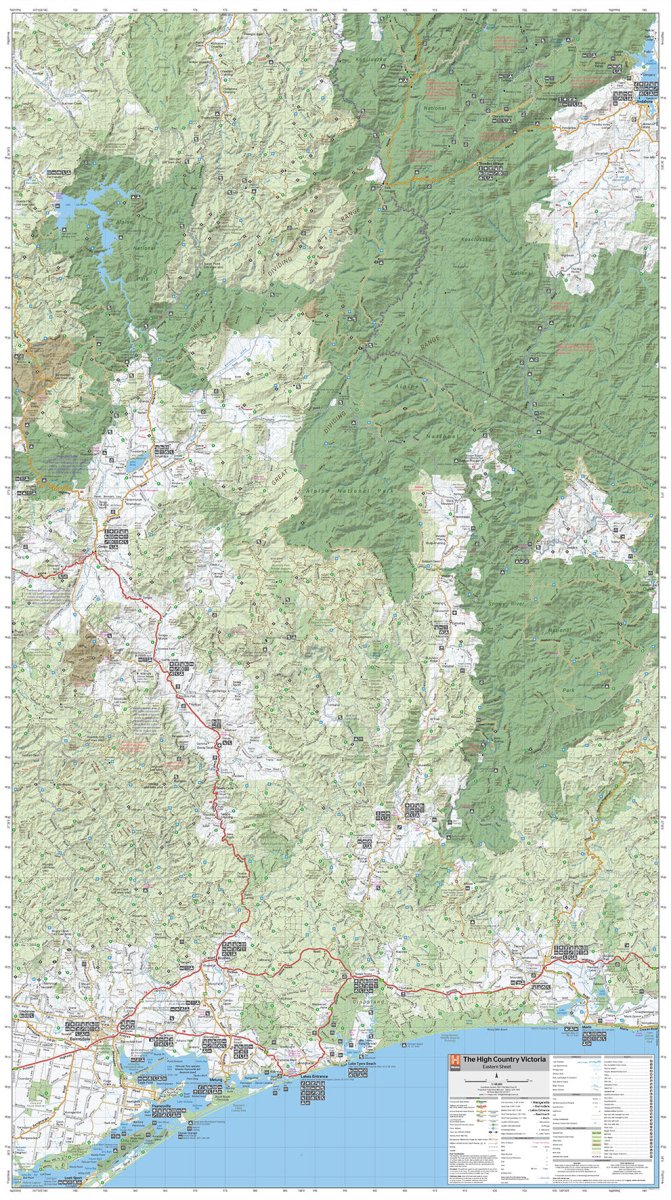 The Victorian High Country - Eastern Super Map - 800x1430 - Laminated | Hema Maps - Maps | A247 Gear