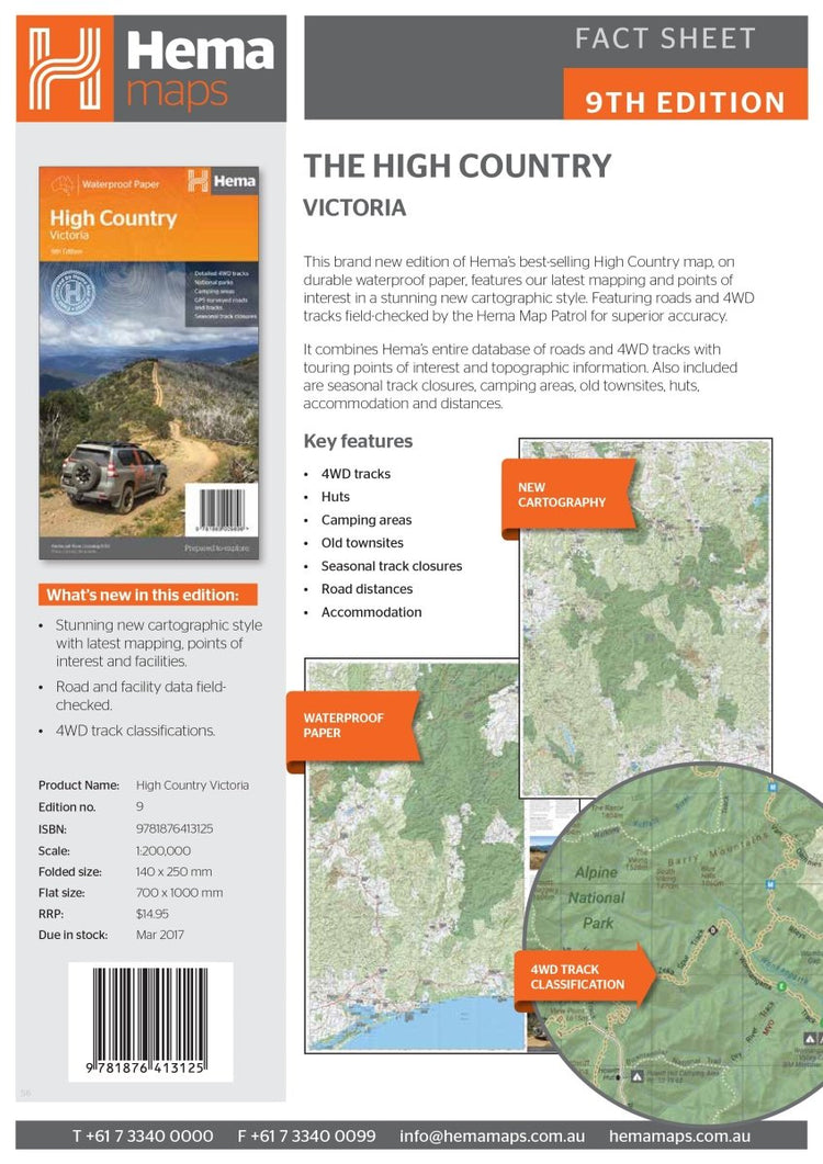 The Victorian High Country Map | Hema Maps - Maps | A247 Gear