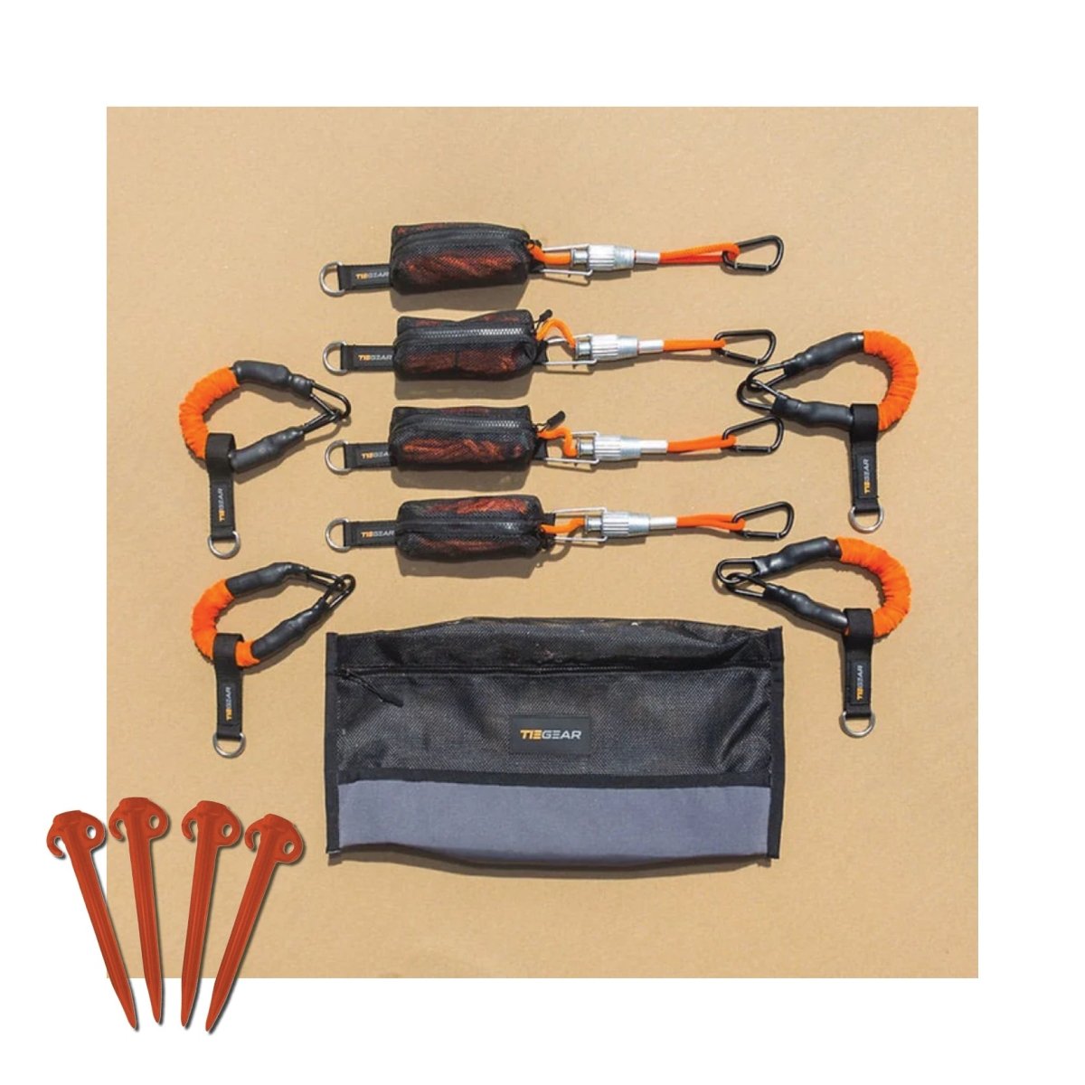 Tiegear - 180 Degree Awning / Gazebo Pack plus Bonus Hi - Vis Sand Pegs | TIEGEAR | A247 Gear