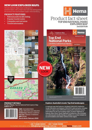 Top End National Parks Map: Litchfield, Katherine & Kakadu | Hema Maps - Maps | A247 Gear