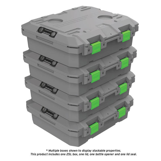 TRED GT Storage Box 25L - Shallow - Grey With Green