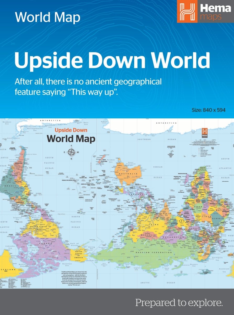 Upside Down World in Envelope Folded Map | Hema Maps - Maps | A247 Gear