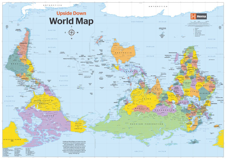 Upside Down World in Envelope Folded Map | Hema Maps - Maps | A247 Gear