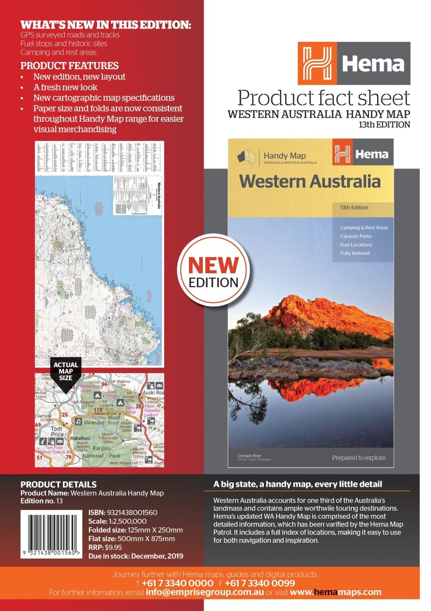 Western Australia Handy Map | Hema Maps - Maps | A247 Gear