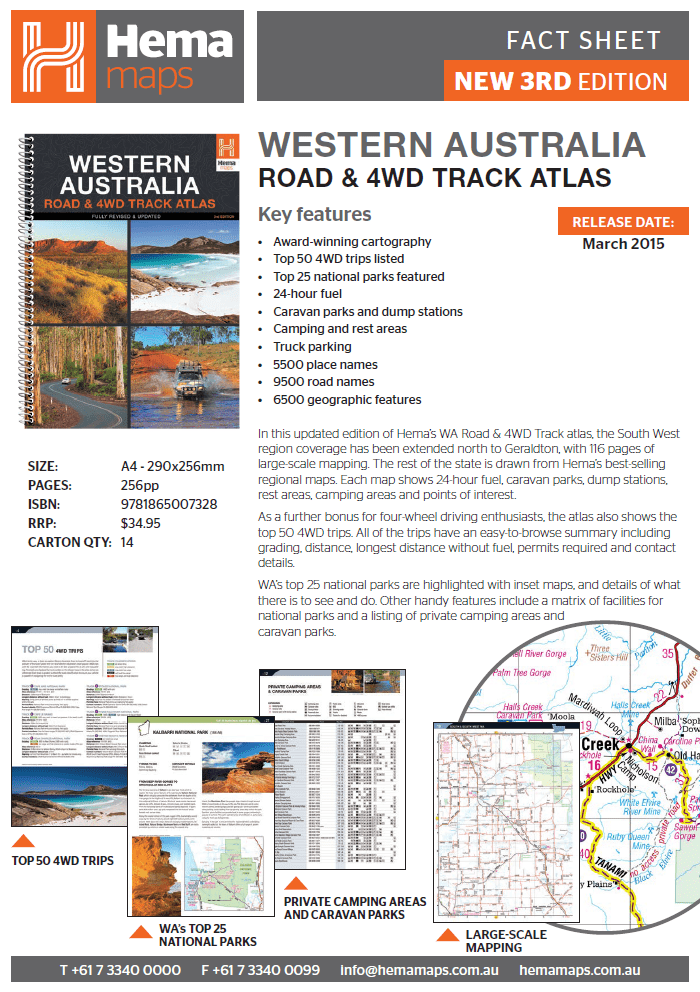 Western Australia Road & 4WD Track Atlas (3rd Edition) | Hema Maps - Books | A247 Gear