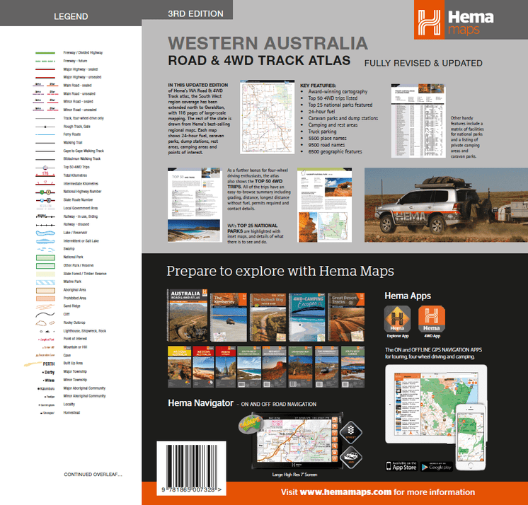 Western Australia Road & 4WD Track Atlas (3rd Edition) | Hema Maps - Books | A247 Gear